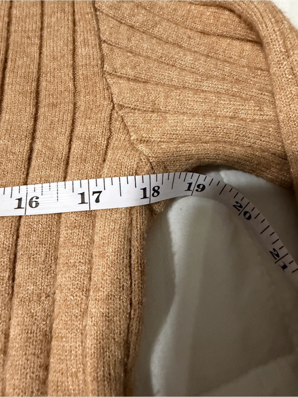 Ribbed Crewneck Sweater in Camel Tan - Picture 7 of 7